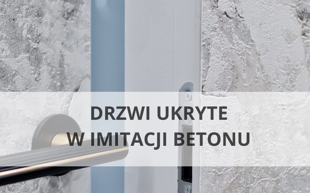 Ukryte drzwi pokryte tapetą imitującą beton