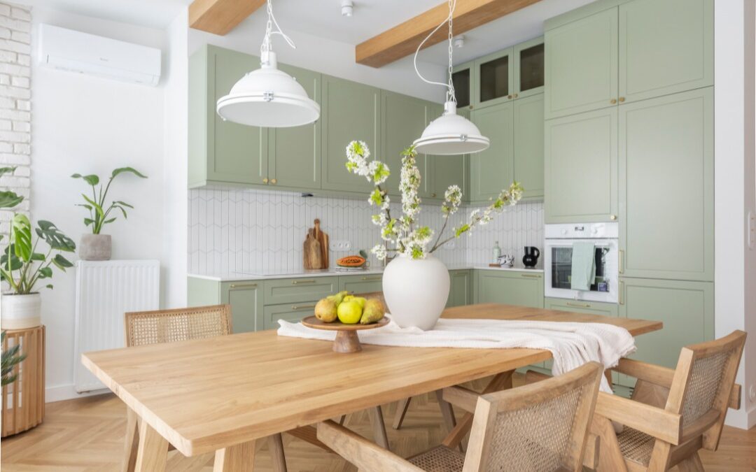 Jodełka dębowa w stylu klasycznym w kuchni